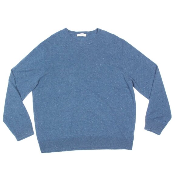 EVERLANE Blue Speckled Crewneck Sweater Men's Cashmere size XXL /601 - Picture 1 of 4